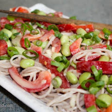 Spicy Almond Soba Noodles With Edamame