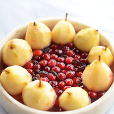 Cranberry Poached Pears