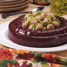 Gelatin Ring with Cream Cheese Balls