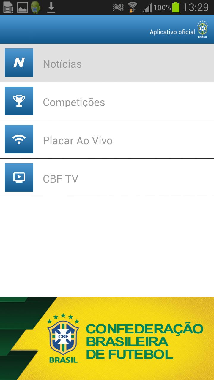 Android application Futebol Brasileiro screenshort