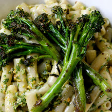 Pistachio Arugula Pesto with Penne and Sauteed Broccolini