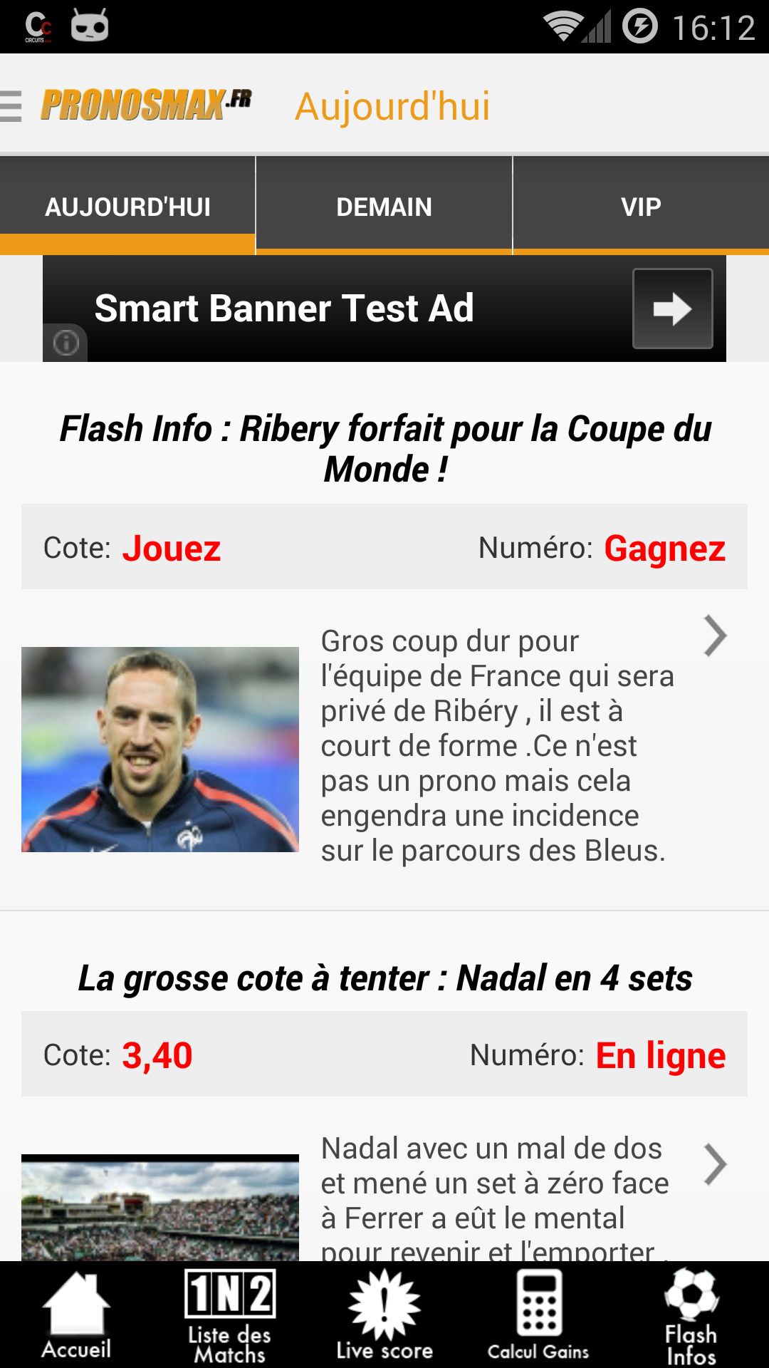 Android application Pronosmax.fr 100% pronos screenshort