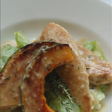 Chicken and Heirloom Pumpkin With Thyme Butter Sauce