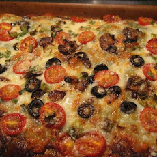 Greek Pizza on Phyllo With Feta and Tomatoes