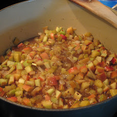 Rhubarb Peach Chutney