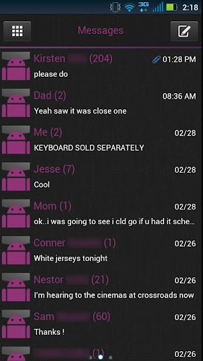 GO SMS Clean Girly Theme