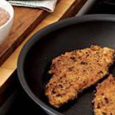 Turkey Schnitzel with Tots and Apple-Cranberry Sauce