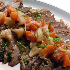 Beer-Braised Brisket With Carrots and Parsnips