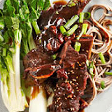 Cherry-Braised Short Ribs with Bok Choy & Soba Noodles