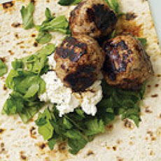 Grape-Stuffed Sausage Meatballs with Flatbread