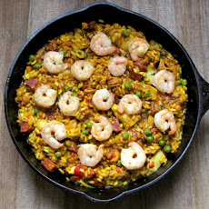 Mixed Paella with Chicken, Chorizo and Shrimp