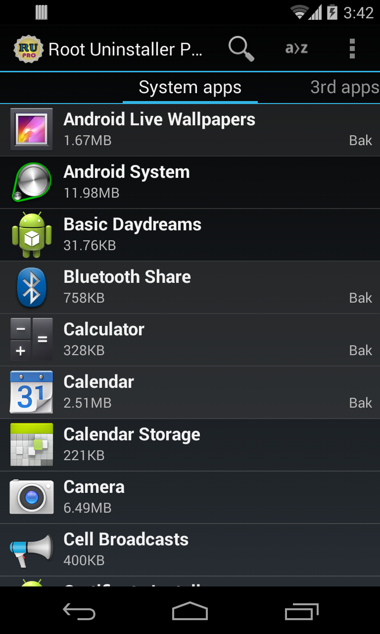 Android application Root Uninstaller Pro screenshort