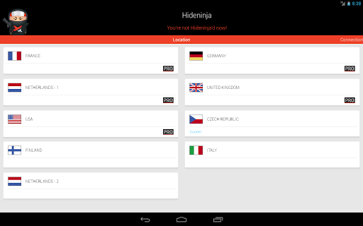 hideninja-vpn for android screenshot