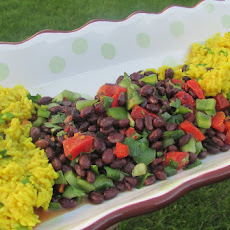 Yellow Rice Salad with Spicy Black Beans