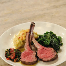 Salt and Pepper Crusted Rack of Lamb with Blood Orange and Cherry Chimichuri