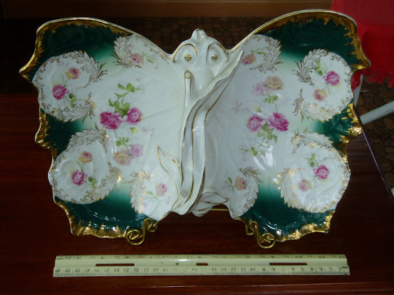 C T Germany Green Butterfly Serving Bowl
