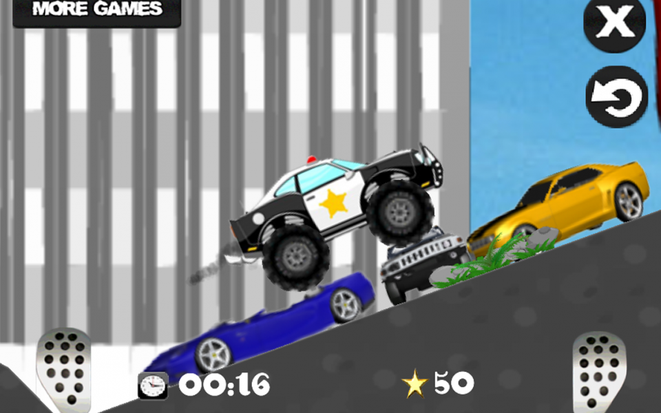 Android application Mad smash cop - hill racer screenshort
