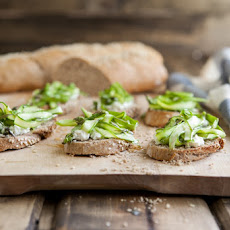 Shaved Asparagus and Goat Cheese Crostini
