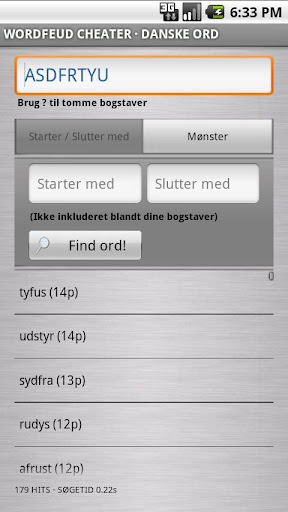 Wordfeud Cheater - Danske Ord