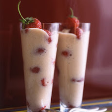 Rhubarb Sabayon with Strawberries