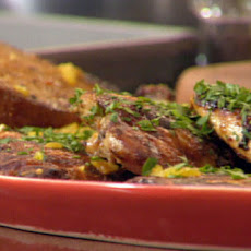 Hot Pepper Chicken Under a Brick with an Orange and Poppy Seed Dressed Salad