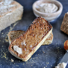 Whole Wheat Pumpkin Spice English Muffin Bread with Brown Sugar Cinnamon Butter