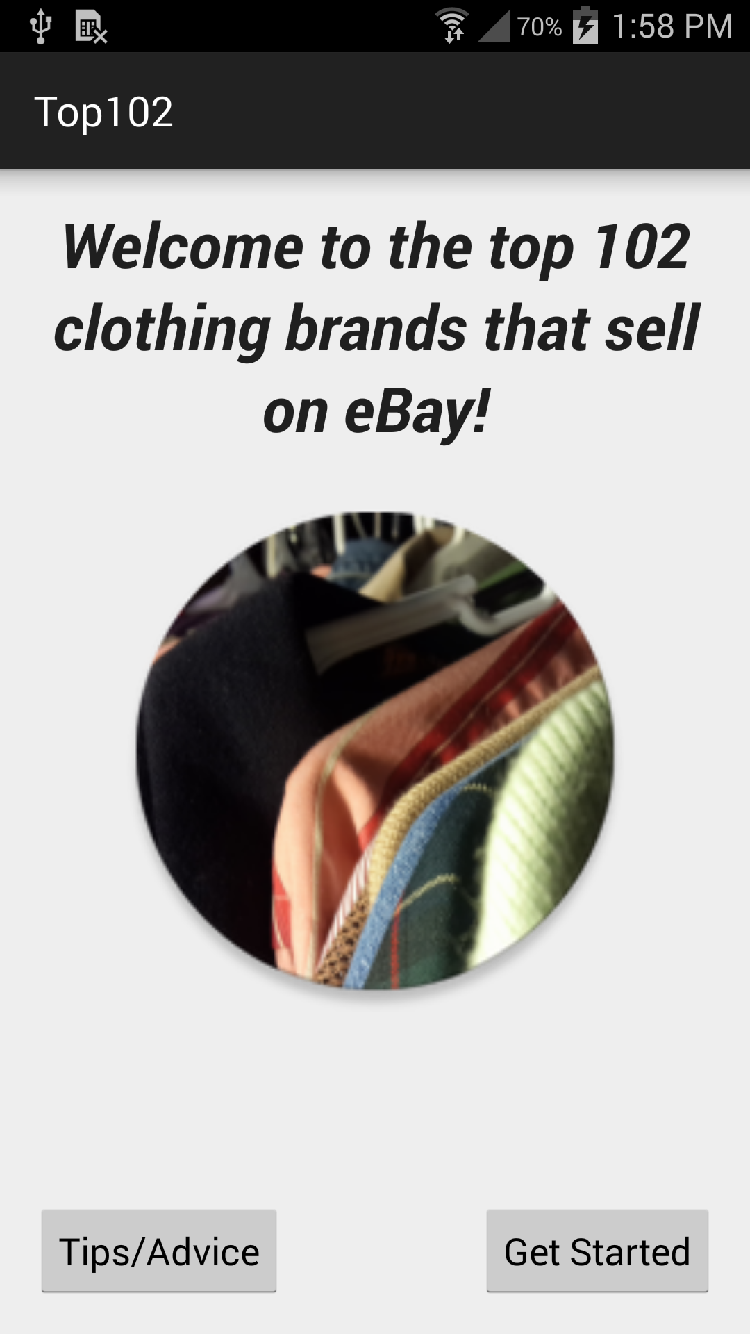 Android application Top 102 Clothing Brands- eBay screenshort