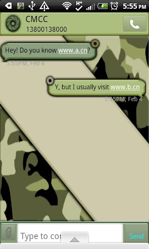 GO SMS THEME CamouflageCamo