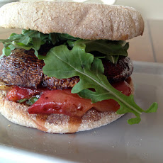Roasted Portobello and Peach Sandwiches with Basil and Blue Cheese
