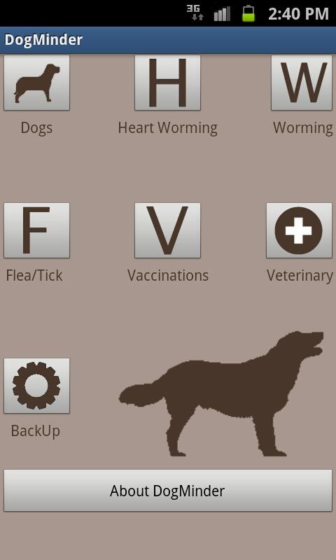 Android application DogMinder screenshort