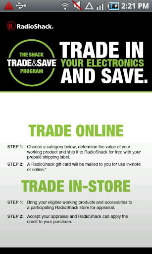 RadioShack Trade Save