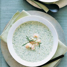 Chilled Yogurt-Spinach Soup with Shrimp
