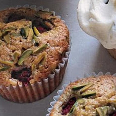 Pistachio Cupcakes with Raspberries