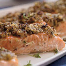 Roasted Salmon with Lemon-Herb Matzo Crust