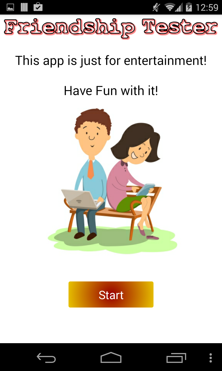 Android application Friendship Test screenshort