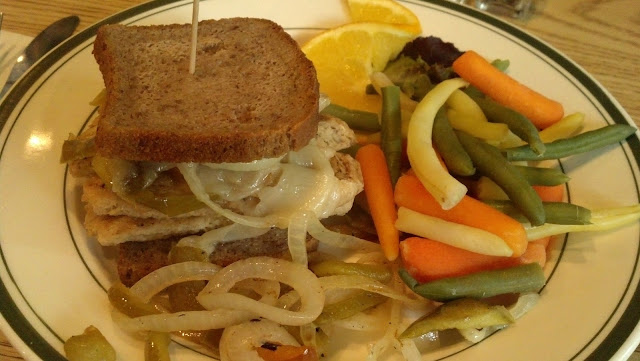 Gluten free chicken cheesesteak