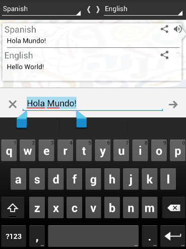 Android application English - Spanish. Translator screenshort