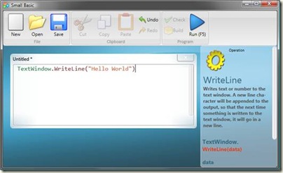 Image from Introducing Small Basic