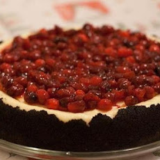 Cranberry-Orange Cheesecake with Chocolate Crust