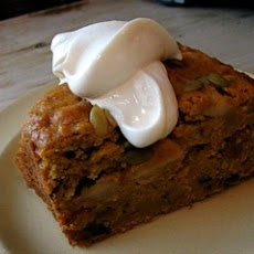 Pumpkin Spice Cake With Maple Ginger Mascarpone Topping