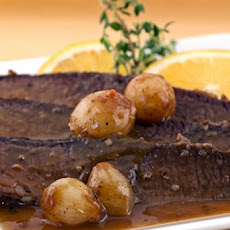 Brisket with Onions & Orange Wine Sauce