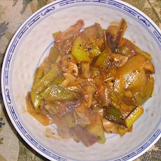 Braised Leeks And Mushrooms