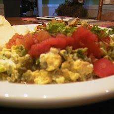 Scrambled Eggs With Poblano Chiles and Cheese