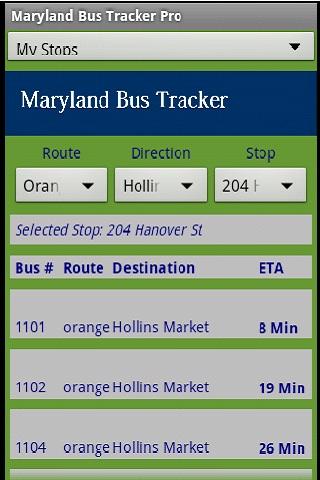 Maryland Bus Tracker