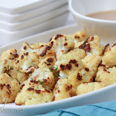 Crispy Roasted Cauliflower with Tahini Dressing