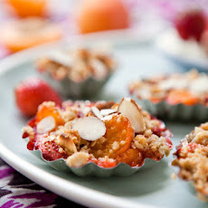 Apricot, Almond and Strawberry Crumble