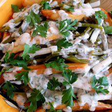Warm Mayo-Dijon Roasted Potato Salad with Haricot Verts