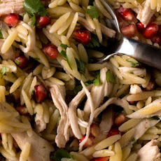 Poached Chicken and Pomegranate Orzo  Recipe