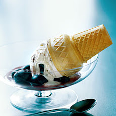 Stir-Fried Cherries with Chocolate Chip Cones