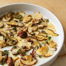 Sliced Mushrooms with Melted Fontina